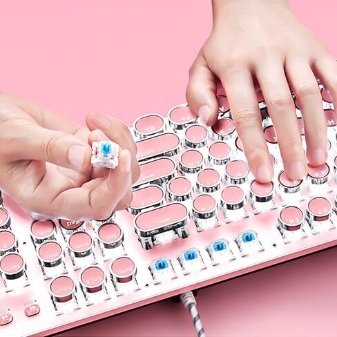 Basaltech Mechanical Gaming Keyboard and Mouse Combo, Pink in Kuwait