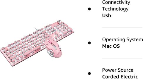 Basaltech Mechanical Gaming Keyboard and Mouse Combo, Pink in Kuwait