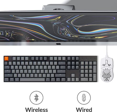 Keychron K10 Full Size Layout White LED Backlit Hot-Swappable Mechanical Keyboard for Mac Windows, Multitasking 104-Key Bluetooth Wireless/USB Wired Computer Keyboard with Gateron G Pro Red Switch in Kuwait