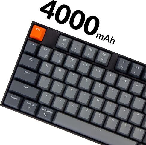 Keychron K10 Full Size Layout White LED Backlit Hot-Swappable Mechanical Keyboard for Mac Windows, Multitasking 104-Key Bluetooth Wireless/USB Wired Computer Keyboard with Gateron G Pro Red Switch in Kuwait