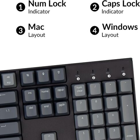 Keychron K10 Full Size Layout White LED Backlit Hot-Swappable Mechanical Keyboard for Mac Windows, Multitasking 104-Key Bluetooth Wireless/USB Wired Computer Keyboard with Gateron G Pro Red Switch in Kuwait
