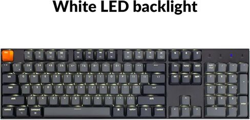 Keychron K10 Full Size Layout White LED Backlit Hot-Swappable Mechanical Keyboard for Mac Windows, Multitasking 104-Key Bluetooth Wireless/USB Wired Computer Keyboard with Gateron G Pro Red Switch in Kuwait