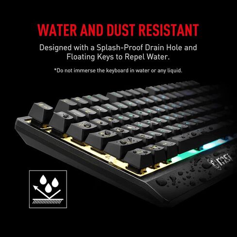 MSI كيبورد العاب GK30 RGB من فيجور باضاءة RGB بـ 6 مناطق، طاردة للماء ومقاومة للرذاذ، مفاتيح مكبس تشبه الميكانيكية، اسود in Saudi Arabia