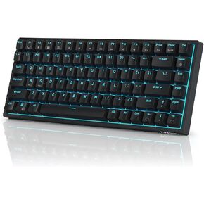 RK ROYAL KLUDGE RK84 Blue Backlit 75% Triple Mode BT5.0/2.4G/USB-C Hot Swappable Mechanical Keyboard, 84 Keys Tenkeyless Mechanical Keyboard w/Detachable Frame & Programmable Software, Blue Switch