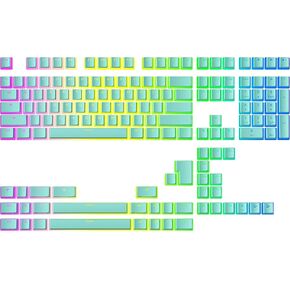 تصنيف Pudding v2 PBT Keycaps | 145 طلقة مزدوجة شفافة ANSI US وتخطيط ISO | ملف تعريف OEM للحجم الكامل، TKL، 75%، 65% و60% RGB لوحة مفاتيح الألعاب الميكانيكية (ميامي) in Kuwait