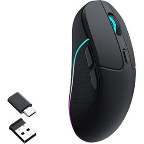 Keychron M3 Wireless Mouse, PAW3395 Sensor with Programmable Macro Button 26,000 DPI Supports 2.4 GHz/Bluetooth 5.1, 79g Ultra-Light Ergonomic Design Up to 70 Hours Using for PC Mac Laptop - Black in Kuwait