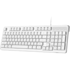 Camiysn Gaming Keyboard, 98 Keys Wired Quiet Gaming Keyboard with Ergonomic Keycaps Colorful Backlit, Multimedia Keys, Anti-Ghosting Keyboard for PC/Laptop, Black & Grey