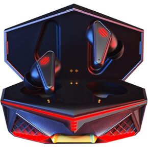 Wireless Earbuds,Gaming Bluetooth Earbuds with Charging Case LED, 45ms Low-Latency Stereo for Gaming/Running/Fitness/Work (Mecha Style)