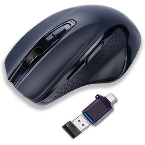 USB C Wireless Mouse, Large Size Ergonomic, Rechargeable Gaming and Office Mouse with 4 Level DPI Settings, 6 Buttons, for MacBook Pro, iPad Pro and Laptop Port, in Saudi Arabia