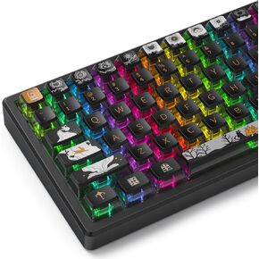 Guffercty kred XDA Profile Keycaps 125 Retro PBT Key Cap Cover Set Dye Sublimation ANSI US Layout for Cherry Mx Switch لوحة المفاتيح الميكانيكية (XDA/Ember) in Kuwait