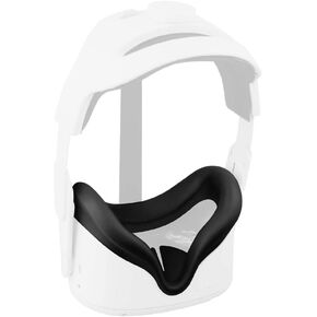 VR Face Silicone Cover Mask for Oculus Quest 2 Headset Face Pad Cushion Sweat Proof Anti-Fog Oculus Quest 2 Accessories (Black) - axGear in Saudi Arabia
