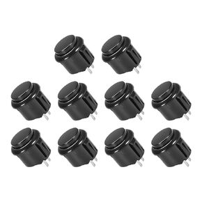 Rebower مؤقتة لعبة ضغط على زر مفاتيح لعبة زر صغير [للعبة فيديو أركيد] -23mm / أسود / 10 قطع in Saudi Arabia