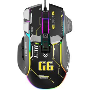 LJFLYXRI ماوس سلكي جديد ماكرو برمجة ماوس ألعاب مريح RGB الفئران الميكانيكية 128000 نقطة في البوصة الخلفية ألعاب الكمبيوتر فأرة لأجهزة الكمبيوتر المحمول سطح المكتب (أصفر)