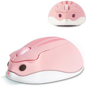 Wireless Bluetooth Cute Animal Hamster Mouse - 1200DPI 3-Button Portable Cordless Mouse for Ipad Pro Laptop PC Mac Notebook Computer Tablet (Pink) in Kuwait