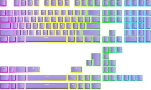 تصنيف Pudding v2 PBT Keycaps | 145 طلقة مزدوجة شفافة ANSI US وتخطيط ISO | ملف تعريف OEM للحجم الكامل، TKL، 75%، 65% و60% RGB لوحة مفاتيح الألعاب الميكانيكية (ميامي) in Kuwait