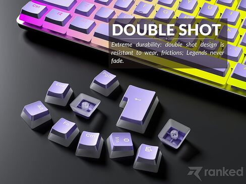 تصنيف Pudding v2 PBT Keycaps | 145 طلقة مزدوجة شفافة ANSI US وتخطيط ISO | ملف تعريف OEM للحجم الكامل، TKL، 75%، 65% و60% RGB لوحة مفاتيح الألعاب الميكانيكية (ميامي) in Kuwait