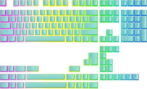 تصنيف Pudding v2 PBT Keycaps | 145 طلقة مزدوجة شفافة ANSI US وتخطيط ISO | ملف تعريف OEM للحجم الكامل، TKL، 75%، 65% و60% RGB لوحة مفاتيح الألعاب الميكانيكية (ميامي) in Saudi Arabia
