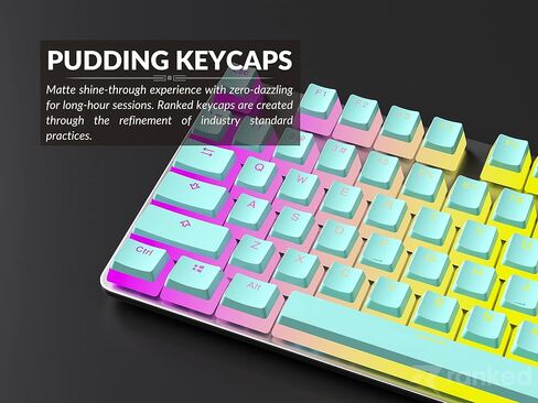 تصنيف Pudding v2 PBT Keycaps | 145 طلقة مزدوجة شفافة ANSI US وتخطيط ISO | ملف تعريف OEM للحجم الكامل، TKL، 75%، 65% و60% RGB لوحة مفاتيح الألعاب الميكانيكية (ميامي) in Saudi Arabia