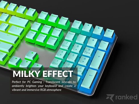 تصنيف Pudding v2 PBT Keycaps | 145 طلقة مزدوجة شفافة ANSI US وتخطيط ISO | ملف تعريف OEM للحجم الكامل، TKL، 75%، 65% و60% RGB لوحة مفاتيح الألعاب الميكانيكية (ميامي) in Saudi Arabia