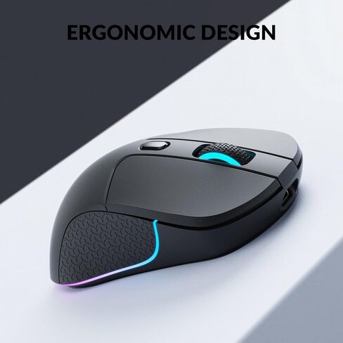 Keychron M3 Wireless Mouse, PAW3395 Sensor with Programmable Macro Button 26,000 DPI Supports 2.4 GHz/Bluetooth 5.1, 79g Ultra-Light Ergonomic Design Up to 70 Hours Using for PC Mac Laptop - Black in Kuwait