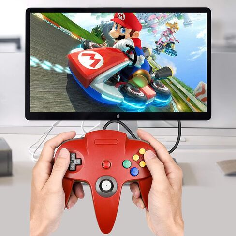 2 Pack USB N64 Controller, Wired PC Gamepad [3D Analog Stick] Compatible for Windows PC MAC Linux Raspberry Pi Genesis Higan Project 64 Retropie OpenEmu Emulator (Plug & Play) (Black/Grey) in Saudi Arabia
