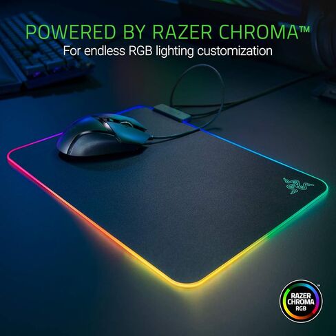ريزر قاعدة ماوس العاب صلبة V2 RGB من فايرفلاي : اضاءة كروما قابلة للتخصيص - ادارة مدمجة للكابلات - تحكم وسرعة متوازنين - قاعدة مطاطية غير قابلة للانزلاق in Kuwait