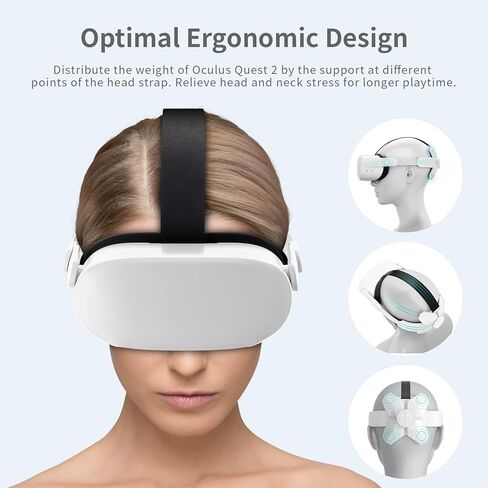 Head Strap Compatible with Oculus Quest 2 Elite Head Strap Replacement with Super Soft Foam, Enhanced Support & Gaming Immersion, Reduce Pressure in VR Headset, Adjustable for different head sizes in Kuwait