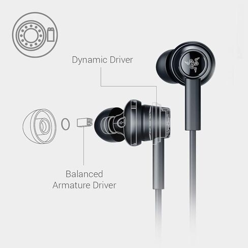 وحدة التحكم Razer Hammerhead Duo: تقنية المحرك المزدوج المضبوطة خصيصًا - مفتاح كتم صوت الميكروفون المدمج - إطار من الألومنيوم - حقيبة حمل مخصصة - مقبس سماعة رأس 3.5 مم - أسود كلاسيكي (RZ12-03030200-R3M1) in Saudi Arabia