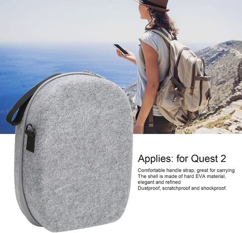 EVA Hard Carrying Case for Quest 2, Portable Travel Cover Storage Bag, Lightweight All in One VR Gaming Headset Carry Case Bag for Home Storage and Travel in Saudi Arabia