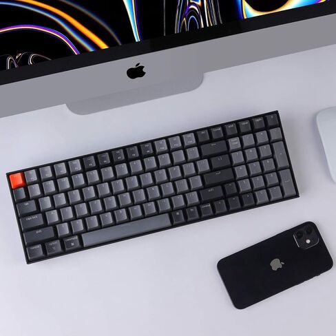 Keychron K4 96% Layout 100 Keys Wireless Bluetooth 5.1/Wired USB Mechanical Gaming Keyboard with Keychron Super Red Switch White LED Backlight N-Key Rollover for Mac Windows PC-Version 2 in Kuwait