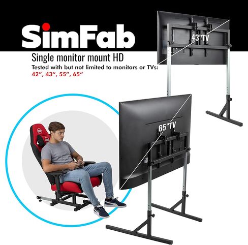 SimFab Monitor Mount Floor Stand for Racing and Flight Simulators | for Monitors up to 100x100mm VESA, 24, 27, 32, 34, 37, 49 Ultra Wide in Kuwait