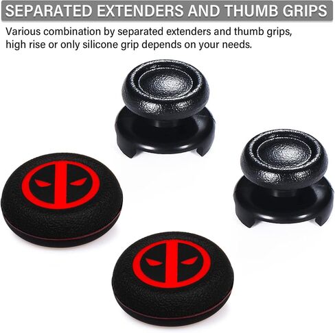 Playrealm FPS Thumbstick Extender & Printing Rubber Silicone Grip Cover 2 Sets for PS5 Dualsenese & PS4 Controller (Immortal) in Saudi Arabia