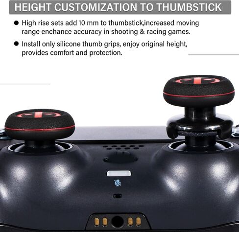 Playrealm FPS Thumbstick Extender & Printing Rubber Silicone Grip Cover 2 Sets for PS5 Dualsenese & PS4 Controller (Immortal) in Saudi Arabia