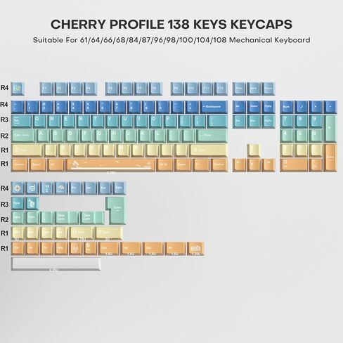 Fogruaden PBT Keycaps 139 Keys Soymilk Keycap Set Dye-Sublimation Custom Keycaps XDA Profile Cute Keycap for Mechanical Keyboard in Kuwait