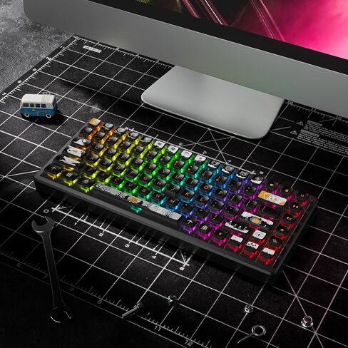 Guffercty kred XDA Profile Keycaps 125 Retro PBT Key Cap Cover Set Dye Sublimation ANSI US Layout for Cherry Mx Switch لوحة المفاتيح الميكانيكية (XDA/Ember) in Kuwait
