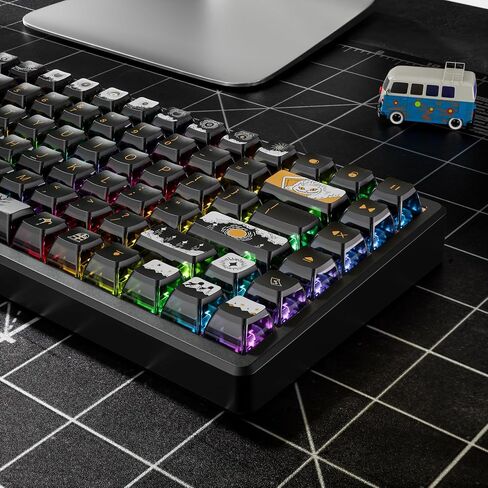 Guffercty kred XDA Profile Keycaps 125 Retro PBT Key Cap Cover Set Dye Sublimation ANSI US Layout for Cherry Mx Switch لوحة المفاتيح الميكانيكية (XDA/Ember) in Kuwait