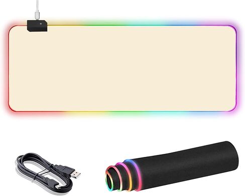RGB Large Gaming Mouse Pad, Extended Mouse Pad with 12 Lighting Effects, Water Proof Mutispandex Surface, Non-Slip Rubber Base, 80x30 cm / 31.5×11.8 in (Cat) in Kuwait