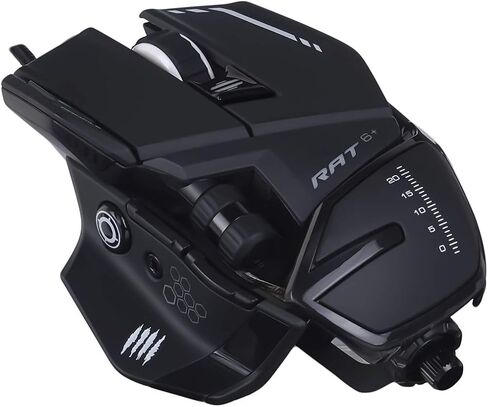 Mad Catz R.A.T. 8+ Adjustable Wired Gaming Mouse - 16000 DPI - 11 Programmable Buttons - 4 User Profiles Stored Directly - Customize RGB LED - Additional Palm Rests and Pinky Supports - Black in Kuwait