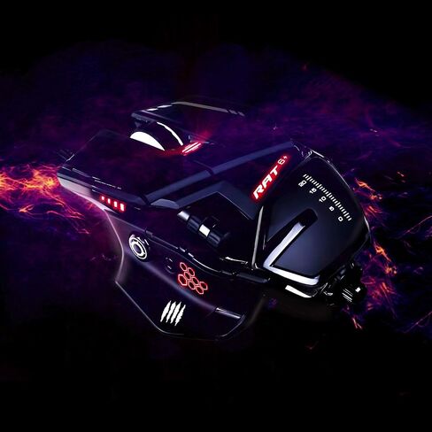 Mad Catz R.A.T. 8+ Adjustable Wired Gaming Mouse - 16000 DPI - 11 Programmable Buttons - 4 User Profiles Stored Directly - Customize RGB LED - Additional Palm Rests and Pinky Supports - Black in Kuwait