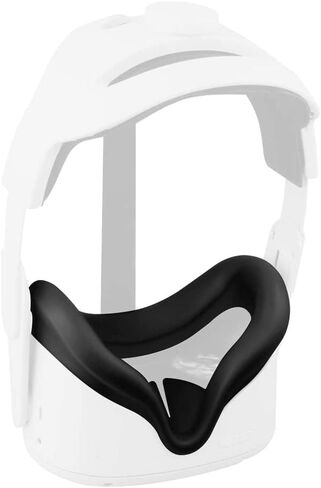 VR Face Silicone Cover Mask for Oculus Quest 2 Headset Face Pad Cushion Sweat Proof Anti-Fog Oculus Quest 2 Accessories (Black) - axGear in Saudi Arabia