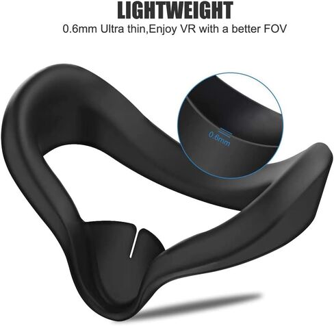 VR Face Silicone Cover Mask for Oculus Quest 2 Headset Face Pad Cushion Sweat Proof Anti-Fog Oculus Quest 2 Accessories (Black) - axGear in Saudi Arabia
