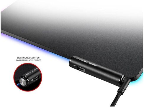 ASUS ROG Balteus RGB Gaming Mouse Pad - USB Port | Aura Sync RGB Lighting | Hard Micro-Textured Gaming-Optimized Surface & Nonslip Rubber Base in Kuwait