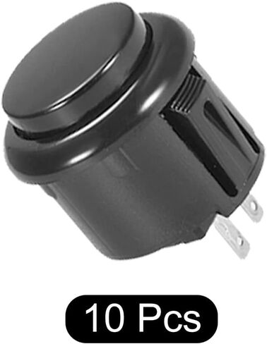 Rebower مؤقتة لعبة ضغط على زر مفاتيح لعبة زر صغير [للعبة فيديو أركيد] -23mm / أسود / 10 قطع in Saudi Arabia