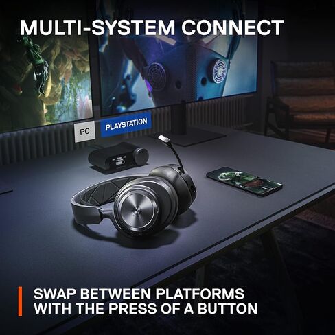 NEW SteelSeries Arctis Nova Pro Wireless Multi-System Gaming Headset - Premium Hi-Fi Drivers - Active Noise Cancellation - Infinity Power System - Stealth Retractable Mic - PC, PS5/PS4, Switch, Mobile in Kuwait
