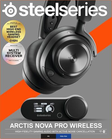 NEW SteelSeries Arctis Nova Pro Wireless Multi-System Gaming Headset - Premium Hi-Fi Drivers - Active Noise Cancellation - Infinity Power System - Stealth Retractable Mic - PC, PS5/PS4, Switch, Mobile in Kuwait