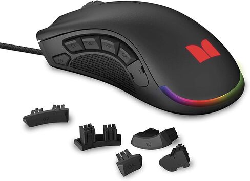 ماوس ألعاب سلكي Monster Alpha 9.0 RGB، أزرار قابلة للتخصيص، إضاءة LED قابلة للبرمجة، 16000 نقطة في البوصة قابلة للتعديل، ماوس ألعاب كمبيوتر بصري مريح مع برنامج قابل للتخصيص - لألعاب الكمبيوتر in Saudi Arabia