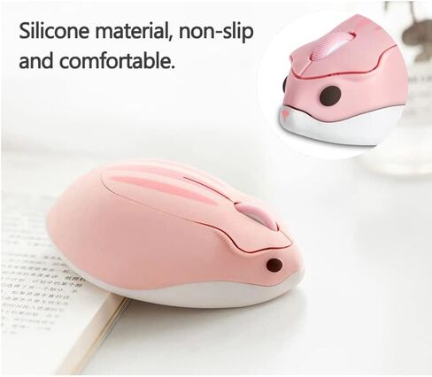 Wireless Bluetooth Cute Animal Hamster Mouse - 1200DPI 3-Button Portable Cordless Mouse for Ipad Pro Laptop PC Mac Notebook Computer Tablet (Pink) in Kuwait