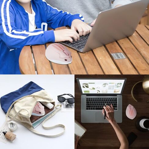 Wireless Bluetooth Cute Animal Hamster Mouse - 1200DPI 3-Button Portable Cordless Mouse for Ipad Pro Laptop PC Mac Notebook Computer Tablet (Pink) in Kuwait