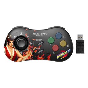 وحدة تحكم لاسلكية 8Bitdo NEOGEO لأجهزة Windows وAndroid وNEOGEO mini مع عصا تحكم كلاسيكية بنمط النقر - مرخصة رسميًا من SNK (الإصدار الأسود)