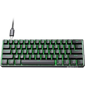 DIERYA DK61SE 60% Mechanical Gaming Keyboard, 61 Keys Anti-Ghosting, LED Backlight, Detachable USB-C, Ultra-Compact Mini Wired Keyboard with Brown Tactile Switch for Windows Laptop PC Gamer Typist